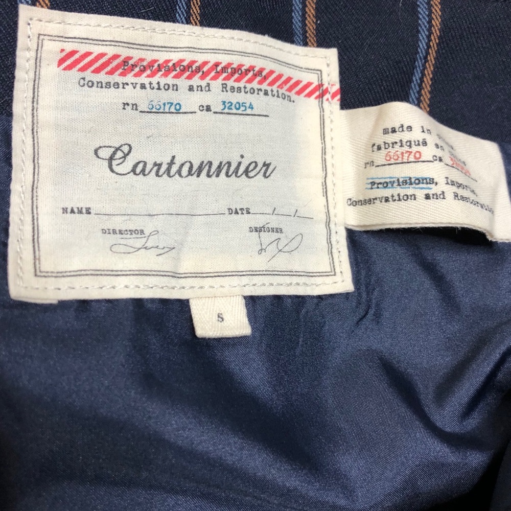 Cartonnier Anthro Naeve Blue Pinstripe Jumpsuit S - Picture 6 of 6